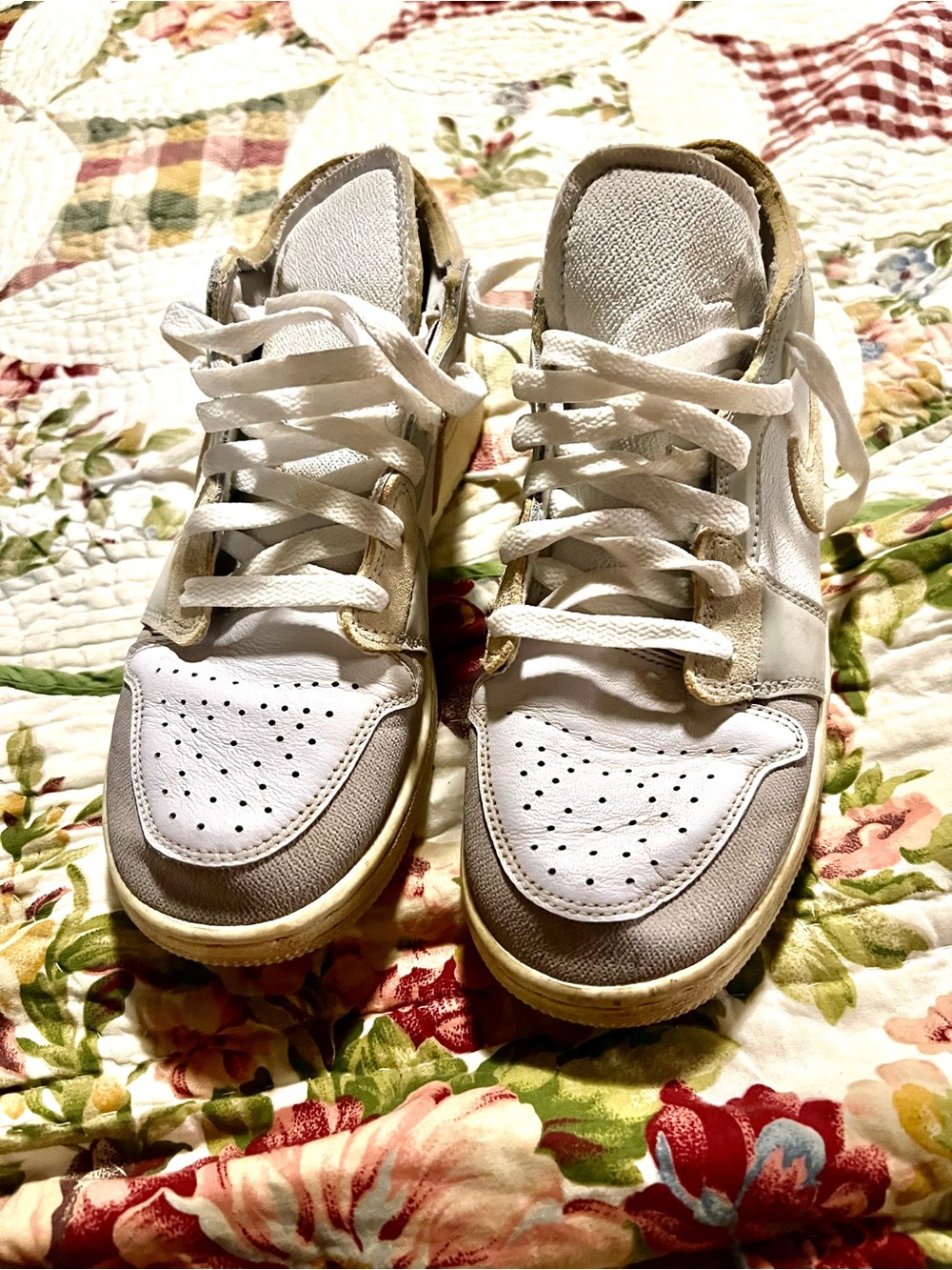 Jordan Women's White and Gray Low-Top Sneakers